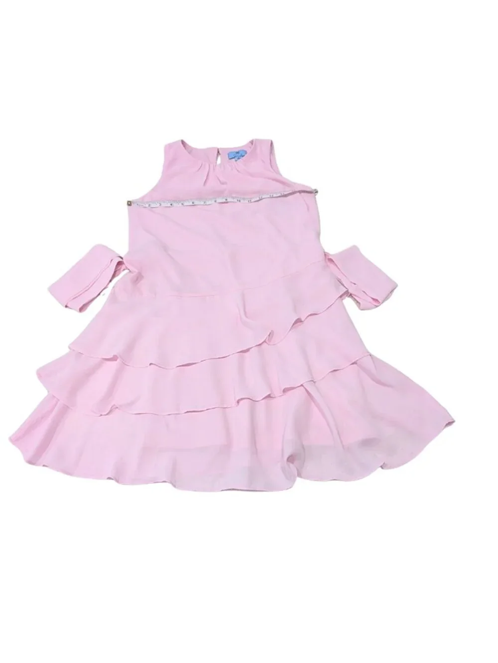 CeCe Blush Pink Tiered Fit & Flare Dress XS NWT